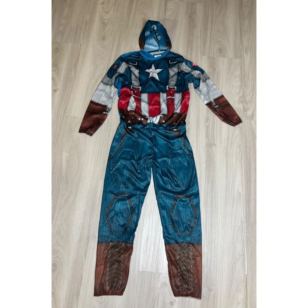 Captain America Costume With Mask Marvel Rubies Boys Large Superhero Halloween